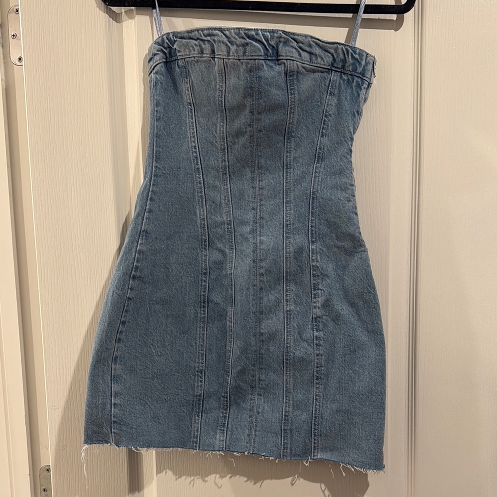 Denim Strapless Mini Dress